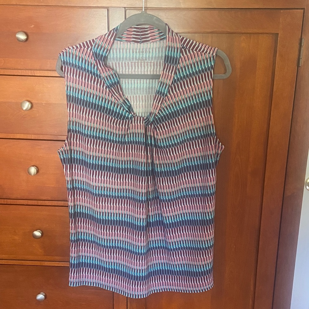 Talbots Multicolor Striped Sleeveless Blouse